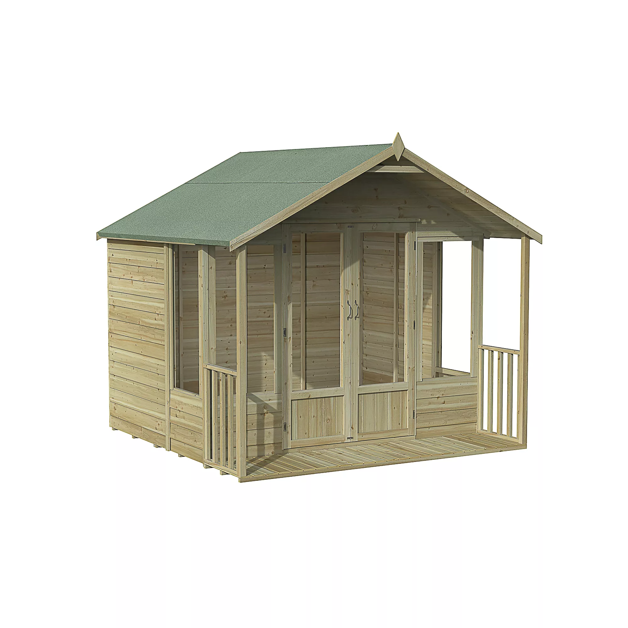 Forest Garden Oakley 8x8 Apex Overlap Solid Wood Summer House With Double Door (Base Included) - Assembly Service Included 1 Forest Garden Oakley 8x8 Apex Overlap Solid Wood Summer House With Double Door (Base Included) - Assembly Service Included