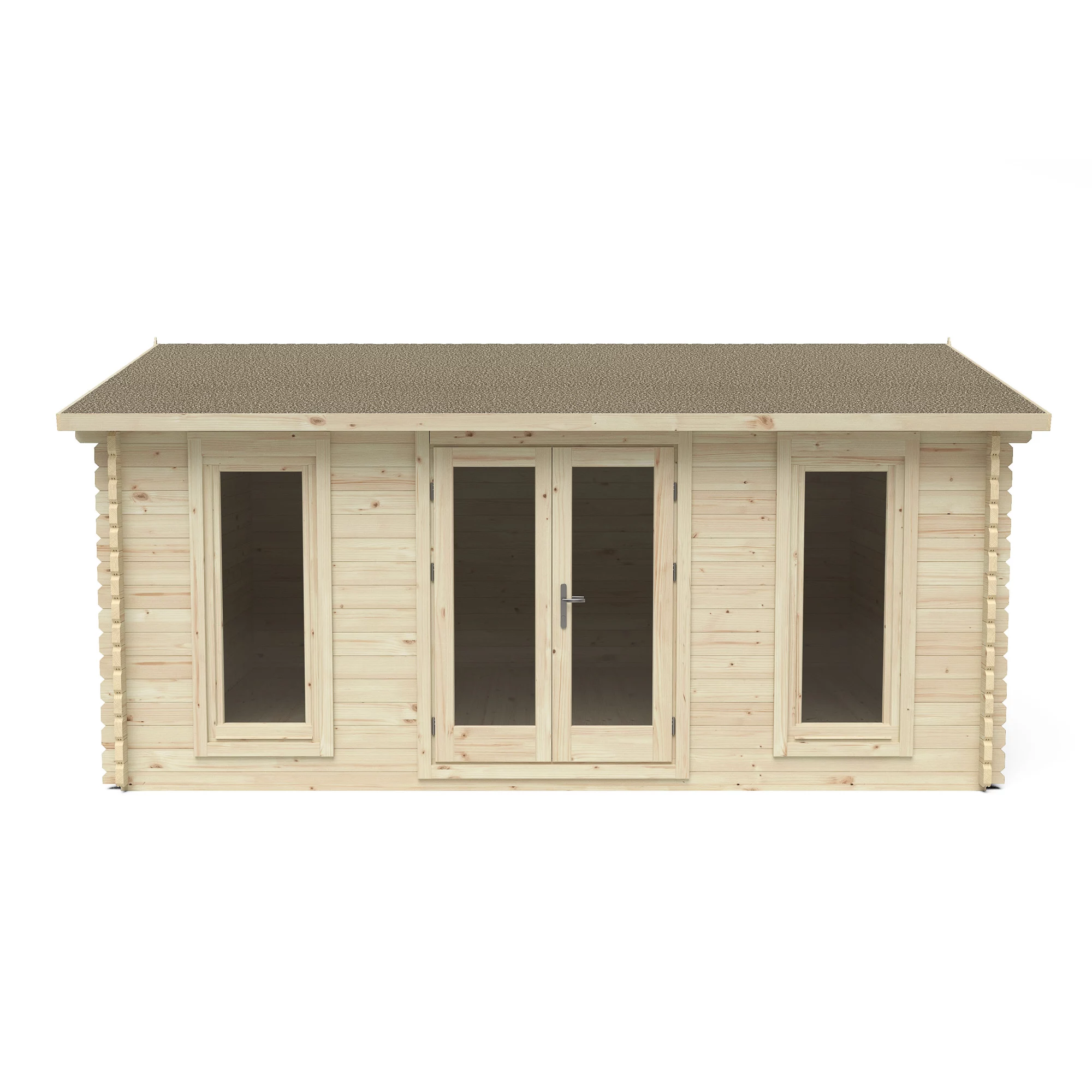 Forest Garden Rushock 5x4 Toughened Glass Apex Loglap Solid Wood Cabin With Double Door - Assembly Service Included 1 Forest Garden Rushock 5x4 Toughened Glass Apex Loglap Solid Wood Cabin With Double Door - Assembly Service Included