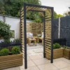 Forest Garden Slatted European Softwood Arch (H) 220cm X (W) 113cm