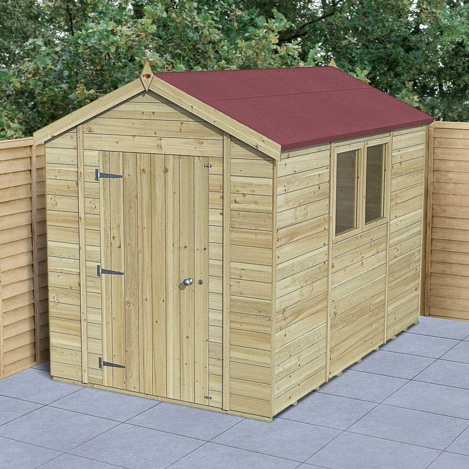 Forest Garden Timberdale 10x6 Ft Apex Tongue & Groove Wooden Shed With Floor (Base Included) 2 Forest Garden Timberdale 10x6 Ft Apex Tongue & Groove Wooden Shed With Floor (Base Included) - Image 2