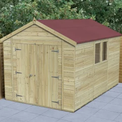Forest Garden Timberdale 12x8 Ft Apex Tongue & Groove Wooden Shed With Floor