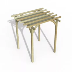 Forest Garden Ultima Cream Pergola & Decking Kit, X4 Post (H) 2.4m X (W) 2.4m - Canopy Included