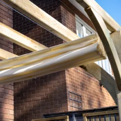 Forest Garden Ultima Cream Pergola & Decking Kit, X4 Post (H) 2.4m X (W) 2.4m - Canopy Included -Deals Good Garden Tool Store forest garden ultima cream pergola decking kit x4 post h 2 4m x w 2 4m canopy included5013053192252 05i