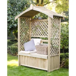 Forest Lyon Lattice Arbour, (H)2000mm (W)1560mm (D)670mm - Assembly Required -Deals Good Garden Tool Store forest lyon lattice arbour h 2000mm w 1560mm d 670mm assembly required5013053154694 02i