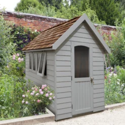 Forest Retreat 8x5 Apex Pressure Treated Overlap Grey Shed With Floor - Assembly Service Included -Deals Good Garden Tool Store forest retreat 8x5 apex pressure treated overlap grey shed with floor assembly service included5013053176511 01i bq