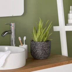 GoodHome Charcoal Speckled Circular Plant Pot (Dia)16.2cm -Deals Good Garden Tool Store goodhome charcoal speckled circular plant pot dia 16 2cm3663602441588 01i bq