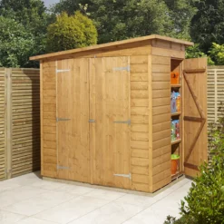 GoodHome Clapperton 6x4ft Pent Dip Treated Shiplap Shed With Floor -Deals Good Garden Tool Store goodhome clapperton 6x4ft pent dip treated shiplap shed with floor5059340270135 06i