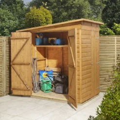 GoodHome Clapperton 6x4ft Pent Dip Treated Shiplap Shed With Floor -Deals Good Garden Tool Store goodhome clapperton 6x4ft pent dip treated shiplap shed with floor5059340270135 08i