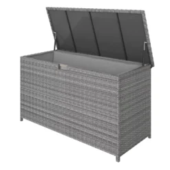 GoodHome Hamilton Steeple Grey Rattan Effect Storage Box (W) 125cm X (D) 55cm -Deals Good Garden Tool Store goodhome hamilton steeple grey rattan effect storage box w 125cm x d 55cm5059340677392 21c