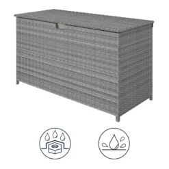 GoodHome Hamilton Steeple Grey Rattan Effect Storage Box (W) 125cm X (D) 55cm -Deals Good Garden Tool Store goodhome hamilton steeple grey rattan effect storage box w 125cm x d 55cm5059340677392 71c
