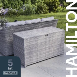 GoodHome Hamilton Steeple Grey Rattan Effect Storage Box (W) 180cm X (D) 65cm -Deals Good Garden Tool Store goodhome hamilton steeple grey rattan effect storage box w 180cm x d 65cm5059340677415 41i PL