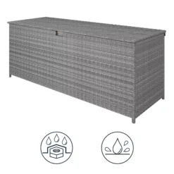 GoodHome Hamilton Steeple Grey Rattan Effect Storage Box (W) 180cm X (D) 65cm -Deals Good Garden Tool Store goodhome hamilton steeple grey rattan effect storage box w 180cm x d 65cm5059340677415 71c