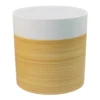 GoodHome Penan White Wood Effect Cement Circular Plant Pot (Dia)38cm