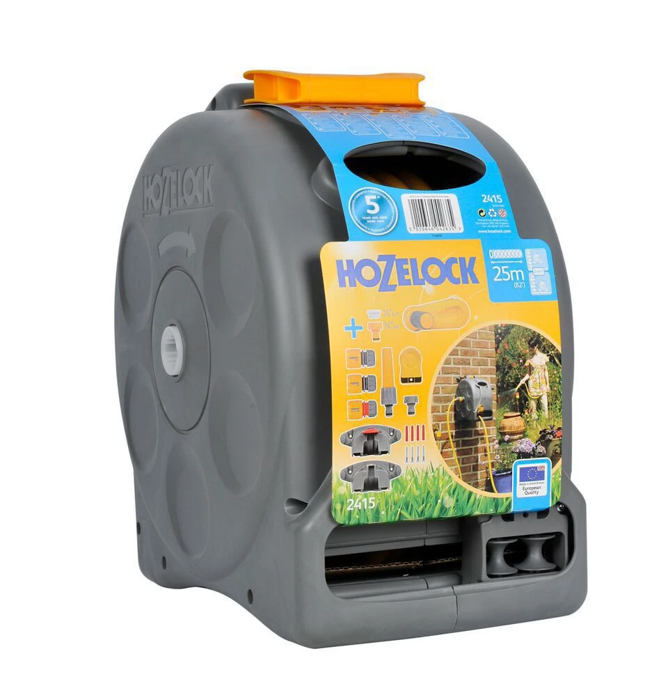 Hozelock 2 In 1 Wall-mounted Hose Pipe Set (L)25m 1 Hozelock 2 In 1 Wall-mounted Hose Pipe Set (L)25m