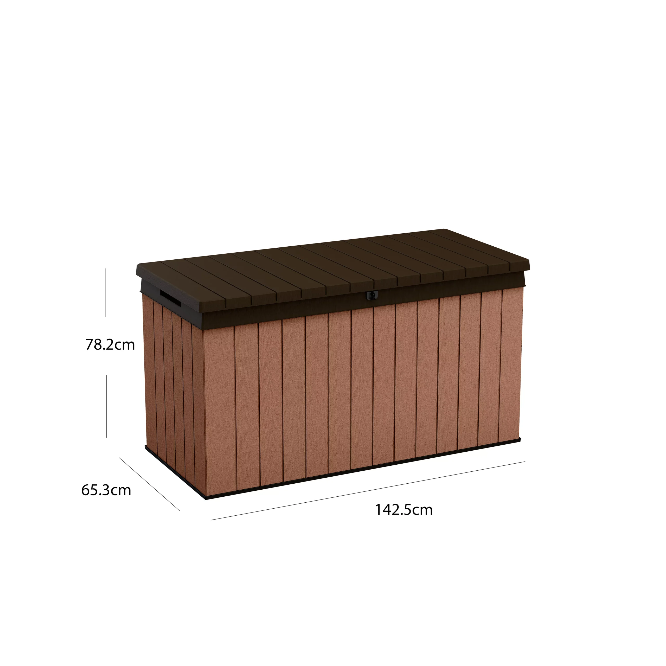 Keter Darwin Wood Effect 5x2 Garden Storage Bench Box 570L 7 Keter Darwin Wood Effect 5x2 Garden Storage Bench Box 570L - Image 7