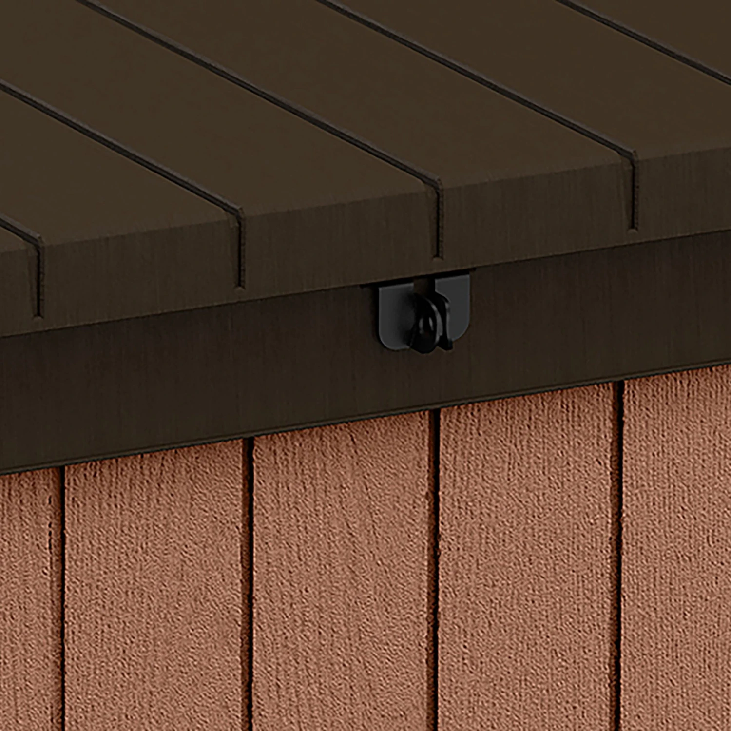 Keter Darwin Wood Effect 5x2 Garden Storage Bench Box 570L 5 Keter Darwin Wood Effect 5x2 Garden Storage Bench Box 570L - Image 5