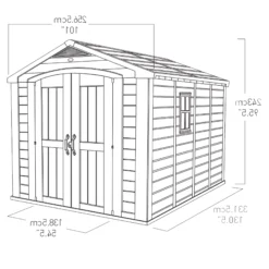 Keter Factor 8x11 Ft Apex Beige Plastic 2 Door Shed With Floor (Base Included) 17 Keter Factor 8x11 Ft Apex Beige Plastic 2 Door Shed With Floor (Base Included) -Deals Good Garden Tool Store keter factor 8x11 ft apex beige plastic 2 door shed with floor base included 7290103664961 01t bq