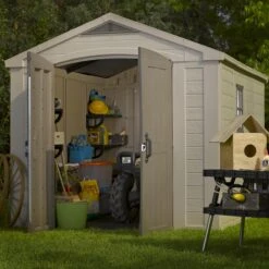 Keter Factor 8x11 Ft Apex Beige Plastic 2 Door Shed With Floor (Base Included) 15 Keter Factor 8x11 Ft Apex Beige Plastic 2 Door Shed With Floor (Base Included) -Deals Good Garden Tool Store keter factor 8x11 ft apex beige plastic 2 door shed with floor base included 7290103664961 02i bq