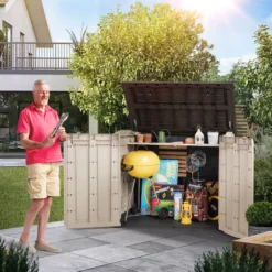 Keter Store It Out Midi Wood Effect Garden Storage Box -Deals Good Garden Tool Store keter store it out midi wood effect garden storage box7290112634276 04i bq