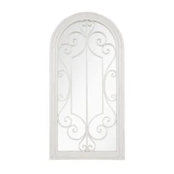 La Hacienda Aston & Wold Antique White Arch Framed Garden Mirror 970mm X 490mm