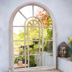 La Hacienda Aston & Wold Antique White Arch Framed Garden Mirror 970mm X 670mm -Deals Good Garden Tool Store la hacienda aston wold antique white arch framed garden mirror 970mm x 670mm5055025558901 02i bq