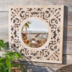 La Hacienda Aston & Wold Antique White Square Framed Garden Mirror 600mm X 600mm -Deals Good Garden Tool Store la hacienda aston wold antique white square framed garden mirror 600mm x 600mm5055025558925 02i bq