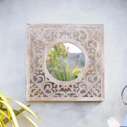 La Hacienda Aston & Wold Antique White Square Framed Garden Mirror 600mm X 600mm -Deals Good Garden Tool Store la hacienda aston wold antique white square framed garden mirror 600mm x 600mm5055025558925 03i bq