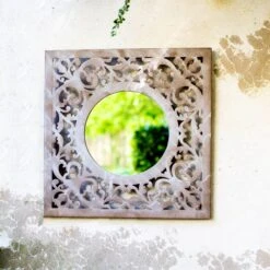 La Hacienda Aston & Wold Antique White Square Framed Garden Mirror 600mm X 600mm -Deals Good Garden Tool Store la hacienda aston wold antique white square framed garden mirror 600mm x 600mm5055025558925 05i bq