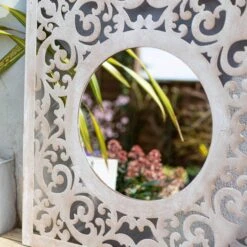 La Hacienda Aston & Wold Antique White Square Framed Garden Mirror 600mm X 600mm -Deals Good Garden Tool Store la hacienda aston wold antique white square framed garden mirror 600mm x 600mm5055025558925 06i bq