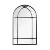 La Hacienda Aston & Wold Arundel Black Arch Framed Garden Mirror 1000mm X 600mm
