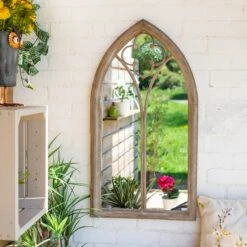 La Hacienda Aston & Wold Church Window Antique White Arch Framed Garden Mirror 1050mm X 560mm -Deals Good Garden Tool Store la hacienda aston wold church window antique white arch framed garden mirror 1050mm x 560mm5055025558895 04i bq