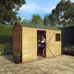 Mercia 10x6 Ft Reverse Apex Overlap Wooden 2 Windows Shed With Floor