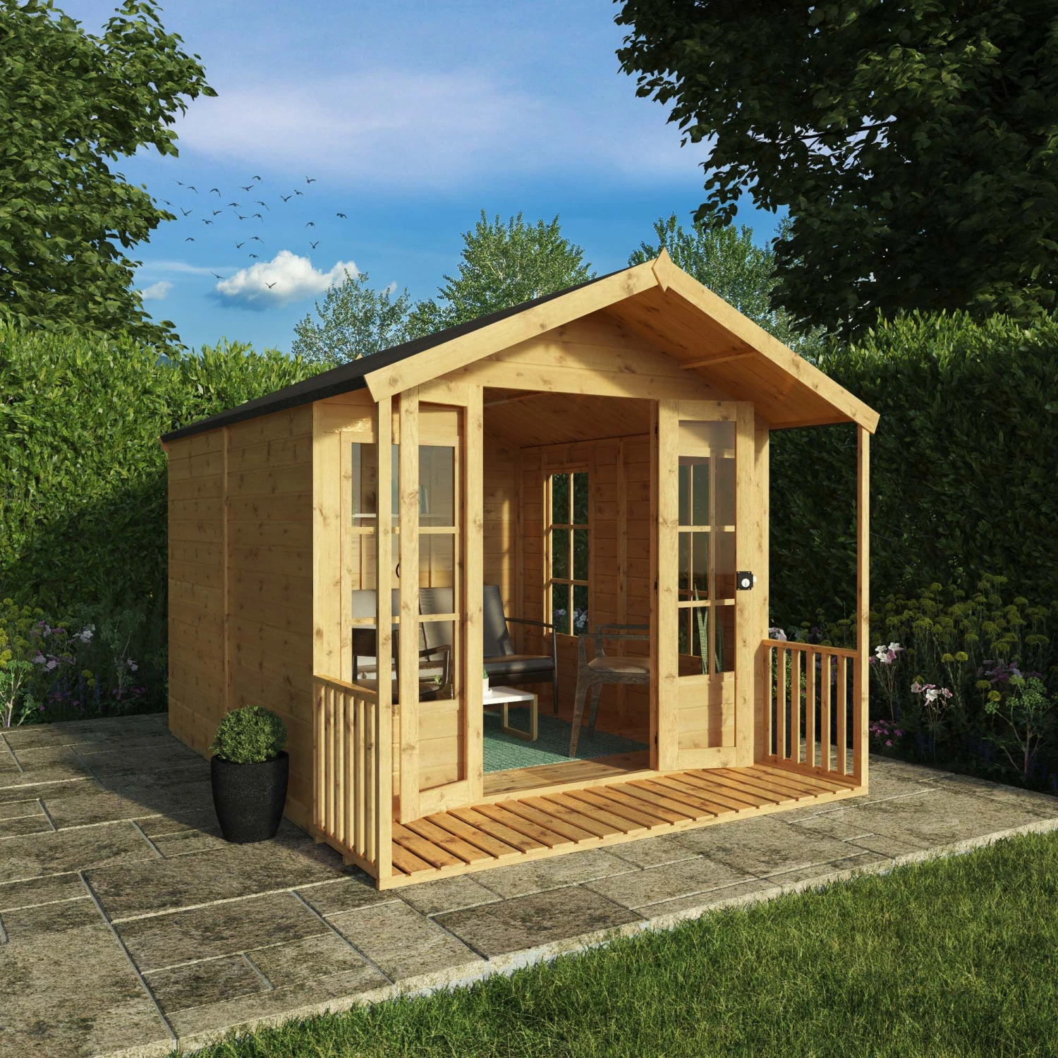 Mercia 10x8 Apex Shiplap Summer House With Double Door 1 Mercia 10x8 Apex Shiplap Summer House With Double Door