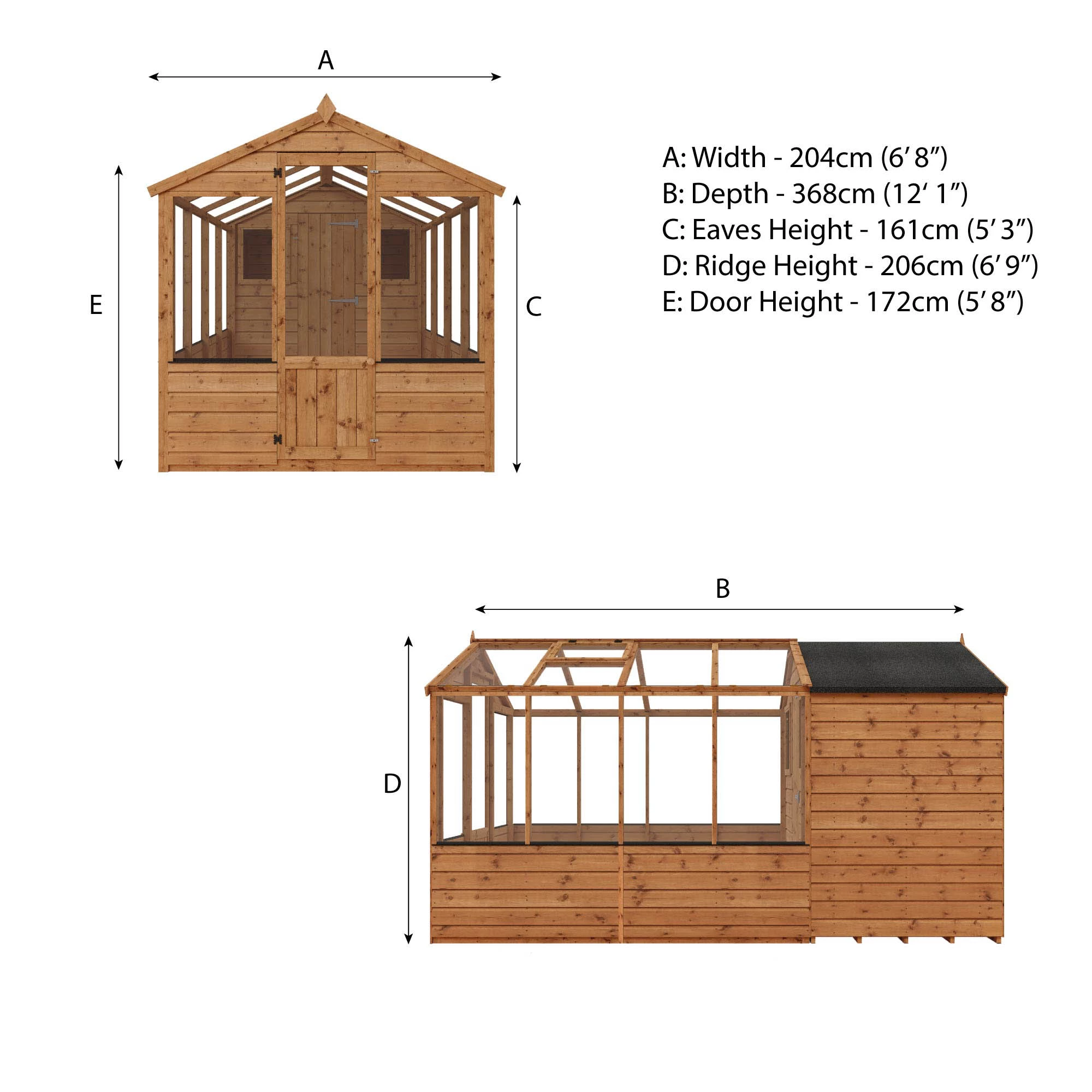 Mercia 12x6 Apex Greenhouse Combi Shed - Assembly Required 7 Mercia 12x6 Apex Greenhouse Combi Shed - Assembly Required - Image 7