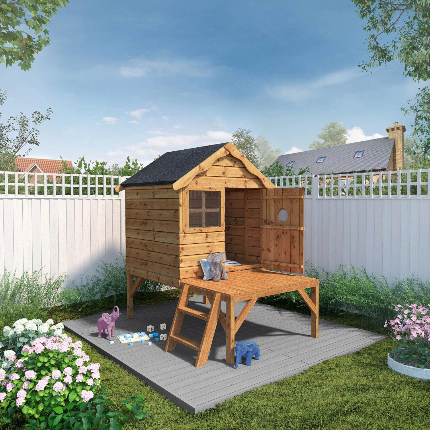 Mercia 5x6 Snug Apex Shiplap Tower Playhouse 2 Mercia 5x6 Snug Apex Shiplap Tower Playhouse - Image 2