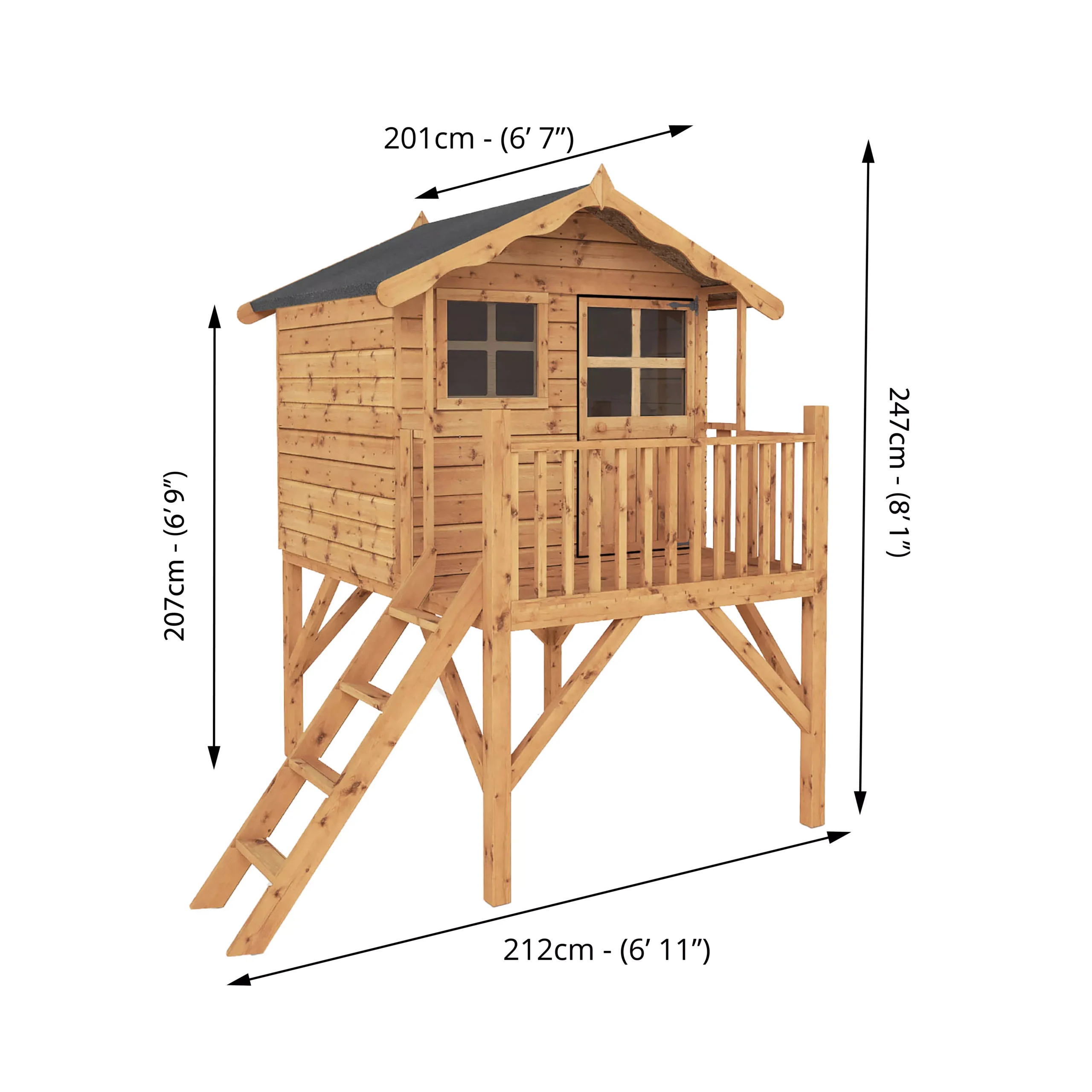 Mercia 7x6 Poppy Apex Shiplap Tower Playhouse 2 Mercia 7x6 Poppy Apex Shiplap Tower Playhouse - Image 2