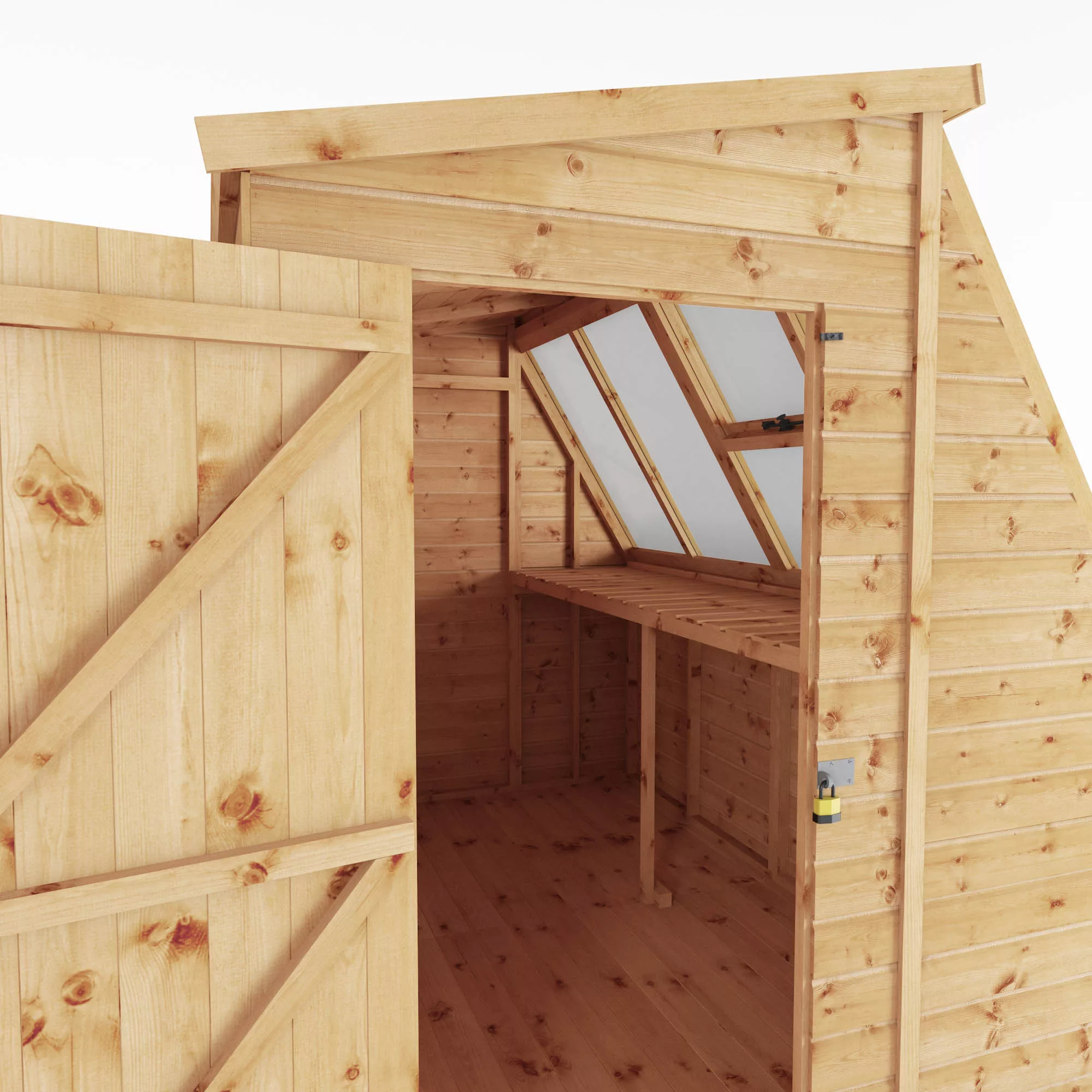 Mercia 8x6 Ft Pent Tongue & Groove Wooden 5 Windows Potting Shed With Floor 7 Mercia 8x6 Ft Pent Tongue & Groove Wooden 5 Windows Potting Shed With Floor - Image 7