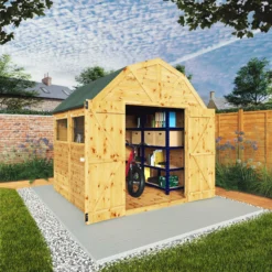 Mercia 8x8 Ft Barn Shiplap Wooden 2 Door Shed With Floor