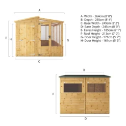 Mercia 8x8 Pent Greenhouse Combi Shed - Assembly Required -Deals Good Garden Tool Store mercia 8x8 pent greenhouse combi shed assembly required5029442075655 01t