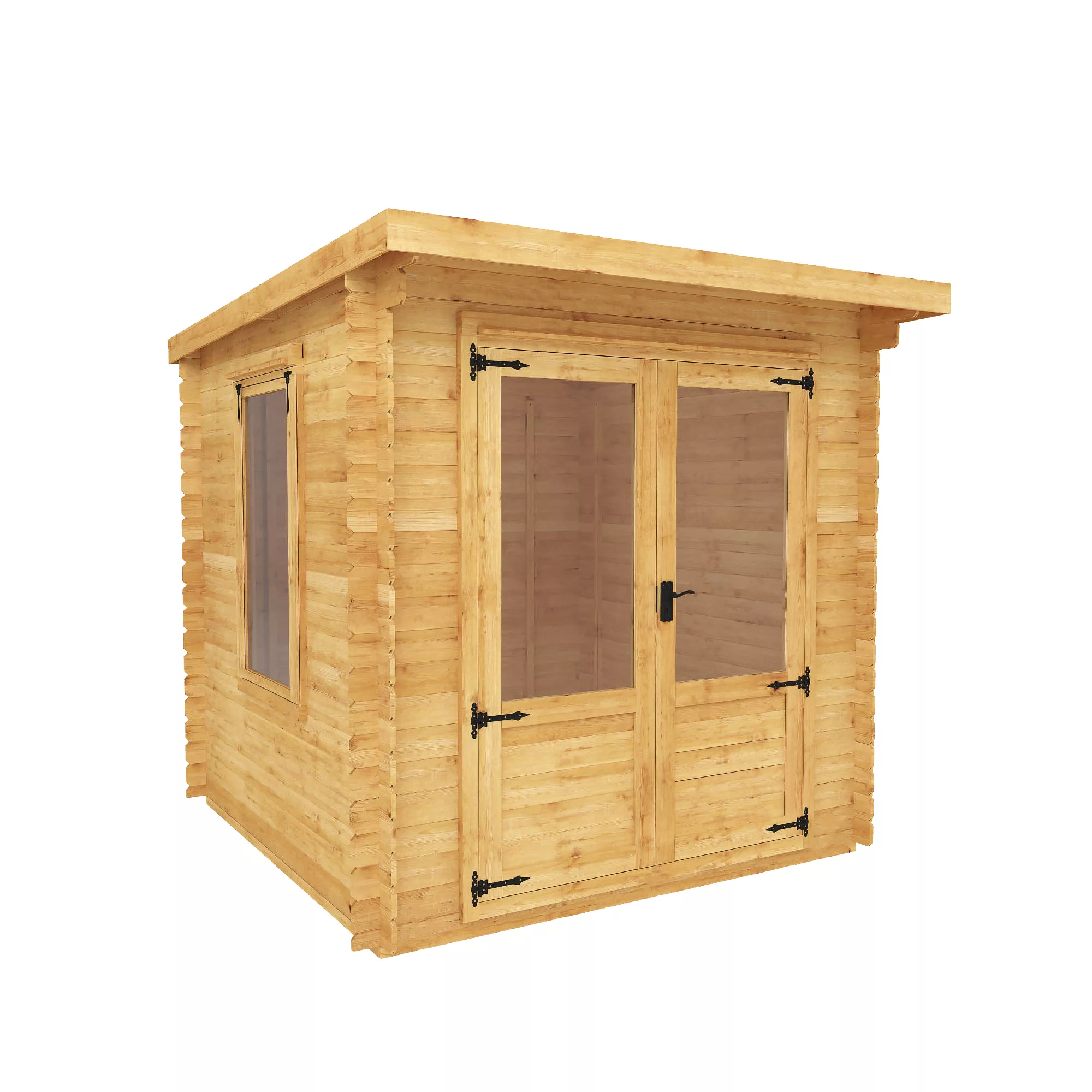 Mercia 8x8 Pent Tongue & Groove Cabin With Double Door 1 Mercia 8x8 Pent Tongue & Groove Cabin With Double Door
