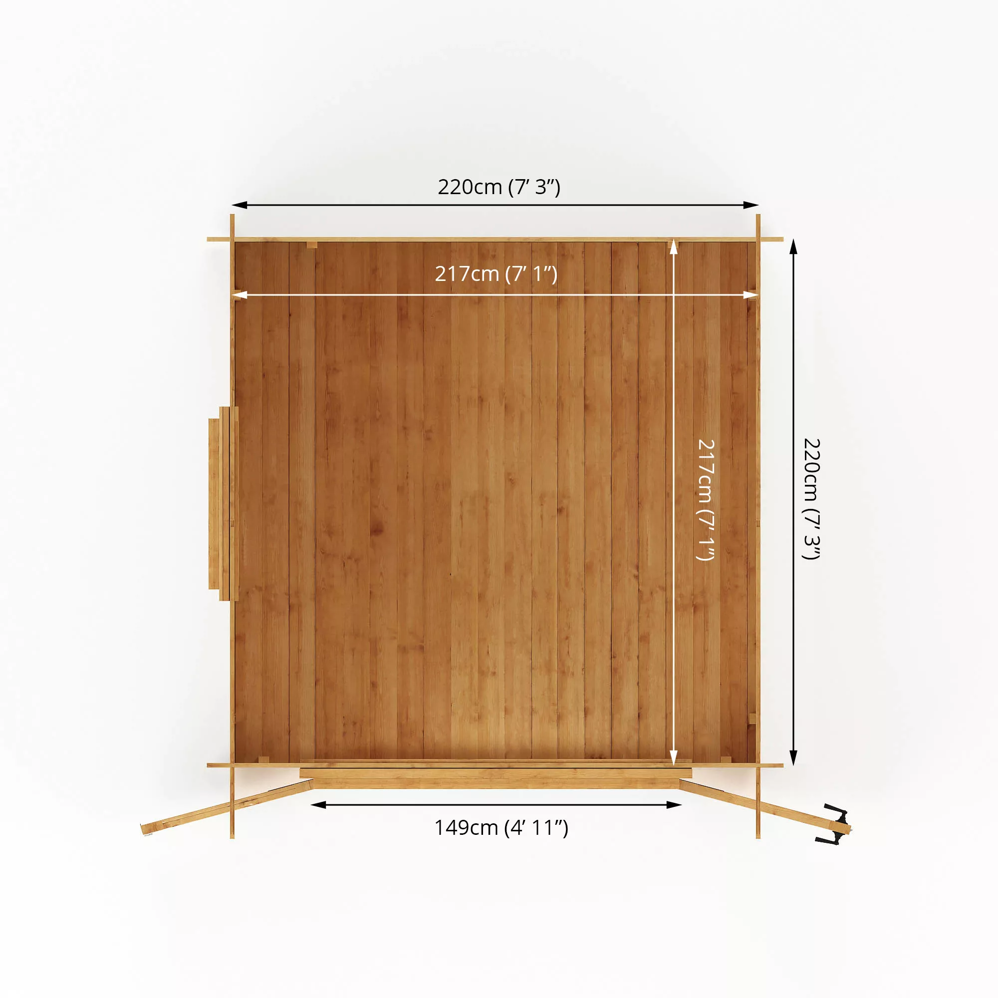 Mercia 8x8 Pent Tongue & Groove Cabin With Double Door 11 Mercia 8x8 Pent Tongue & Groove Cabin With Double Door - Image 11