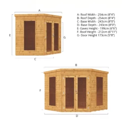 Mercia Corner 8x8 Ft Flat Shiplap Wooden Summer House With Double Door -Deals Good Garden Tool Store mercia corner 8x8 ft flat shiplap wooden summer house with double door5029442076553 01t
