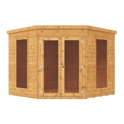 Mercia Corner 8x8 Ft Flat Shiplap Wooden Summer House With Double Door -Deals Good Garden Tool Store mercia corner 8x8 ft flat shiplap wooden summer house with double door5029442076553 02c