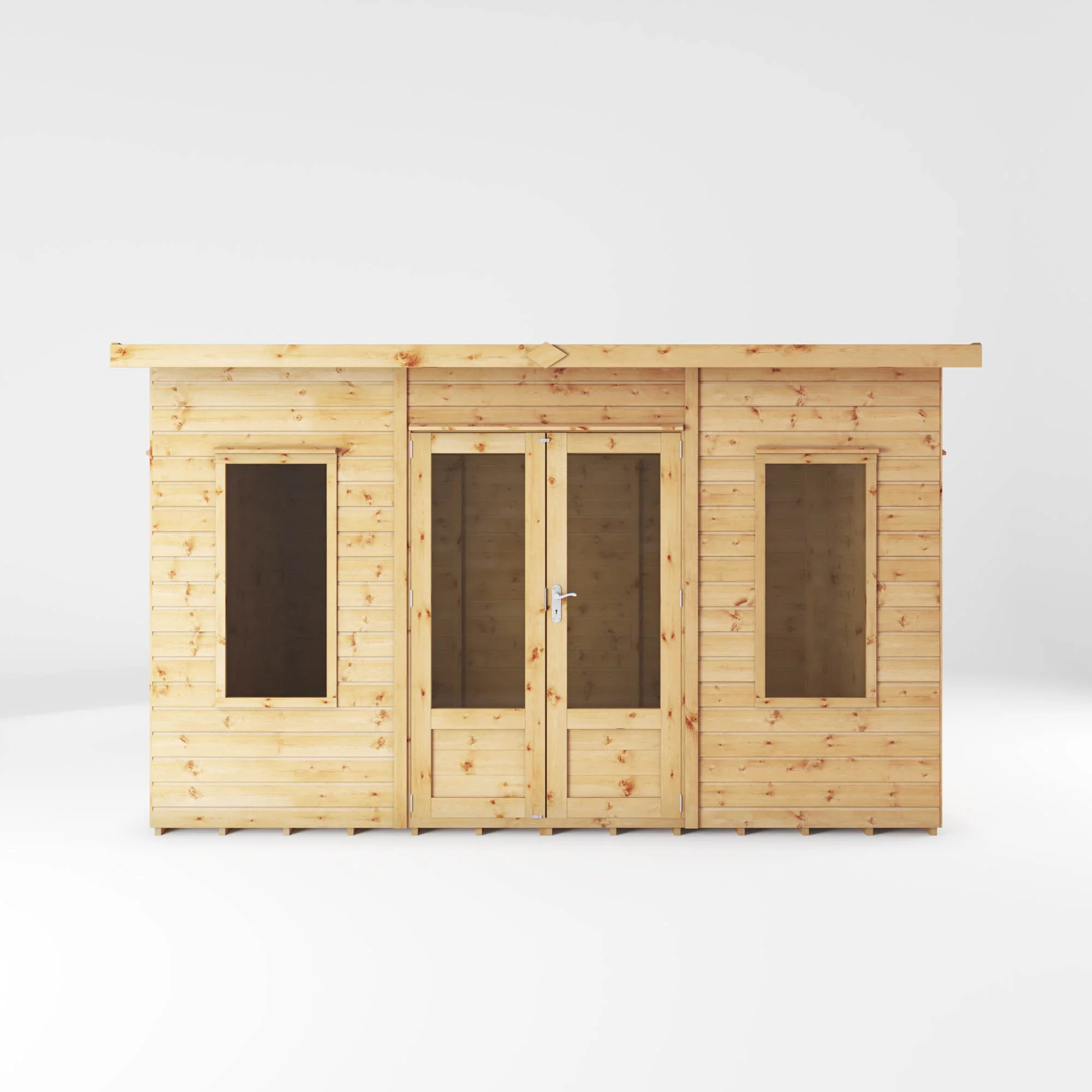 Mercia Helios 12x8 Ft Curved Shiplap Wooden Summer House With Double Door 3 Mercia Helios 12x8 Ft Curved Shiplap Wooden Summer House With Double Door - Image 3