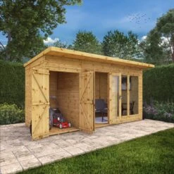 Mercia Maine 14x6 Ft Pent Shiplap Wooden Summer House With Double Door -Deals Good Garden Tool Store mercia maine 14x6 ft pent shiplap wooden summer house with double door5029442008721 02i