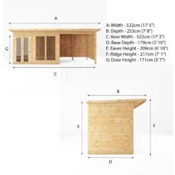Mercia Maine 18x6 Ft Pent Shiplap Wooden Summer House With Double Door -Deals Good Garden Tool Store mercia maine 18x6 ft pent shiplap wooden summer house with double door5029442008738 01t