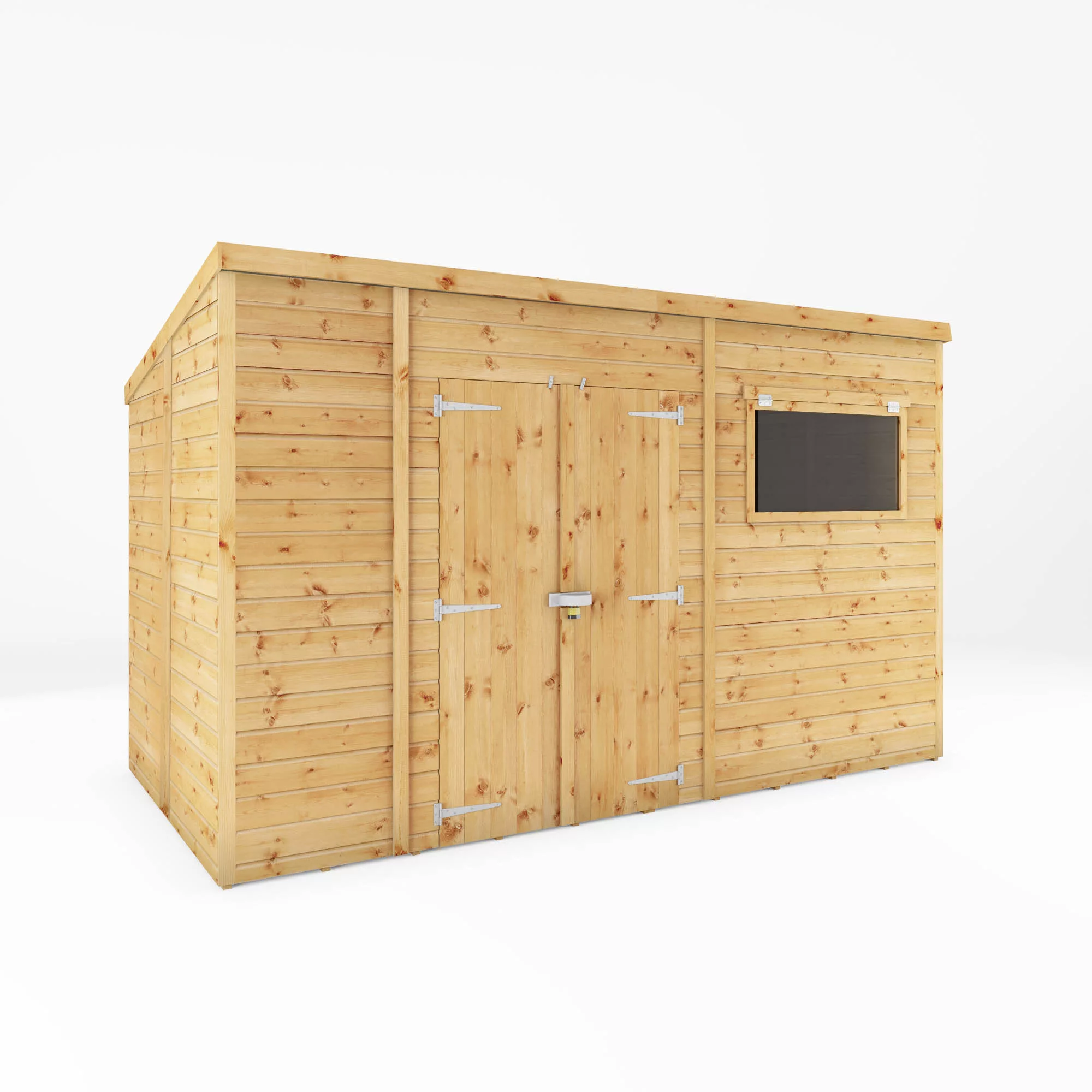 Mercia Premium 12x8 Ft Pent Shiplap Wooden 2 Door Shed With Floor 2 Mercia Premium 12x8 Ft Pent Shiplap Wooden 2 Door Shed With Floor - Image 2
