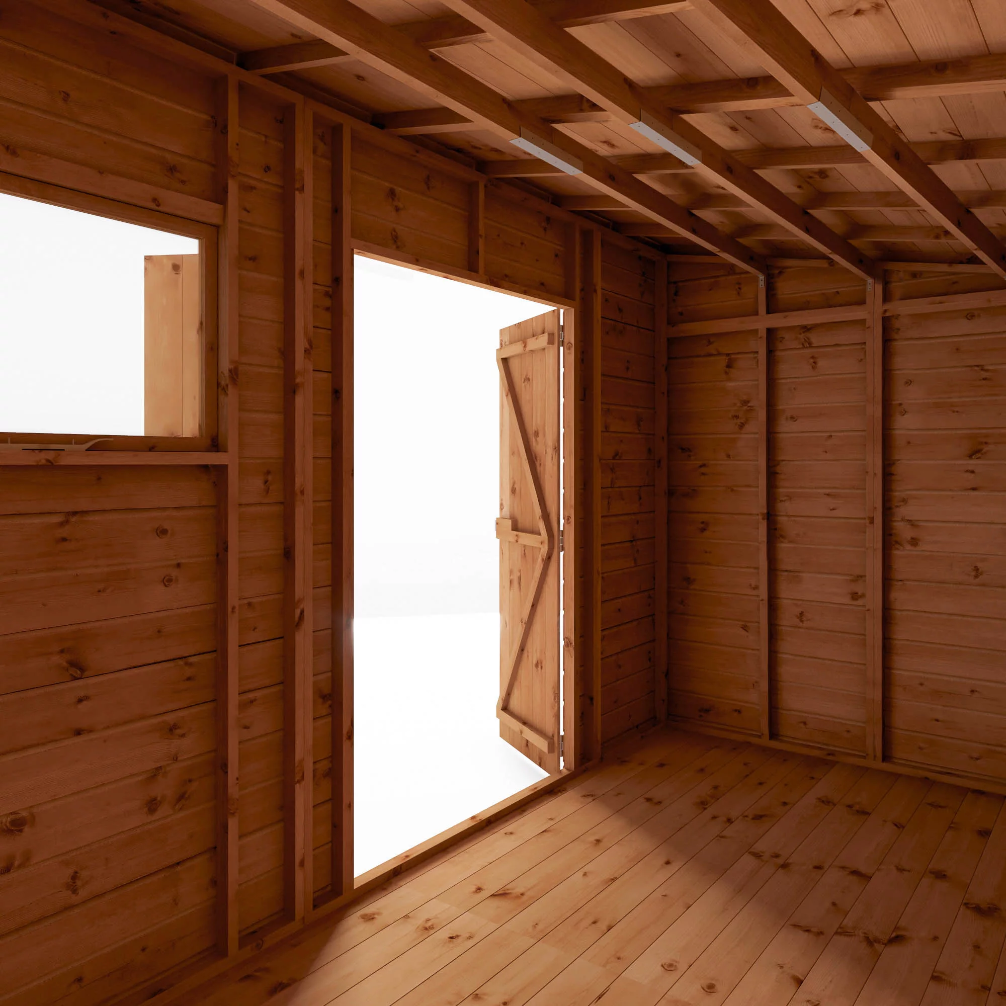 Mercia Premium 12x8 Ft Pent Shiplap Wooden 2 Door Shed With Floor 6 Mercia Premium 12x8 Ft Pent Shiplap Wooden 2 Door Shed With Floor - Image 6