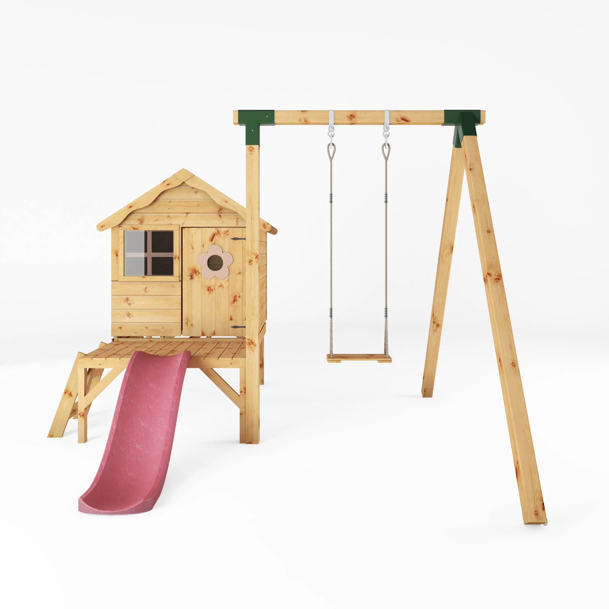 Mercia Snug Wooden Swing Set & Slide 3 Mercia Snug Wooden Swing Set & Slide - Image 3