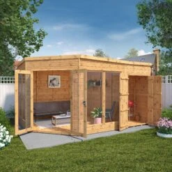 Mercia Summer House 13x9 Ft Pent Shiplap Solid Wood Summer House With Double Door -Deals Good Garden Tool Store mercia summer house 13x9 ft pent shiplap solid wood summer house with double door5029442002576 02i bq